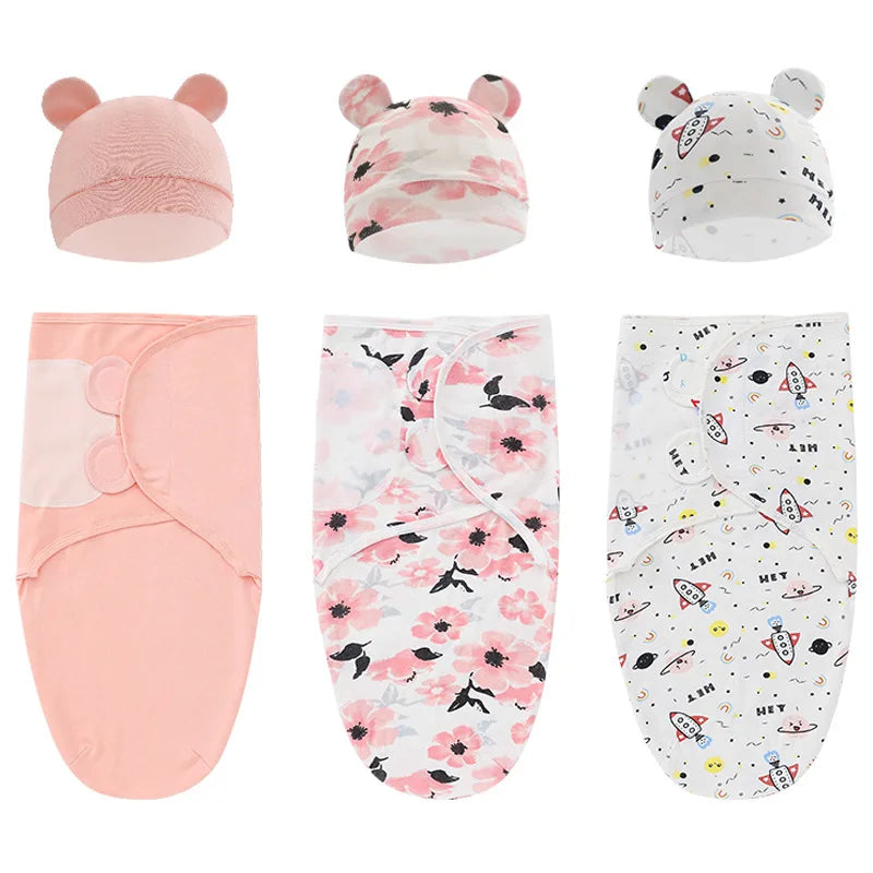 SnuggleBunny™ Baby Swaddle & Hat Set