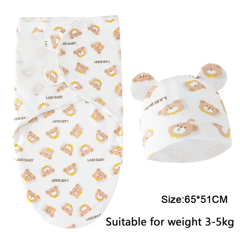 SnuggleBunny™ Baby Swaddle & Hat Set