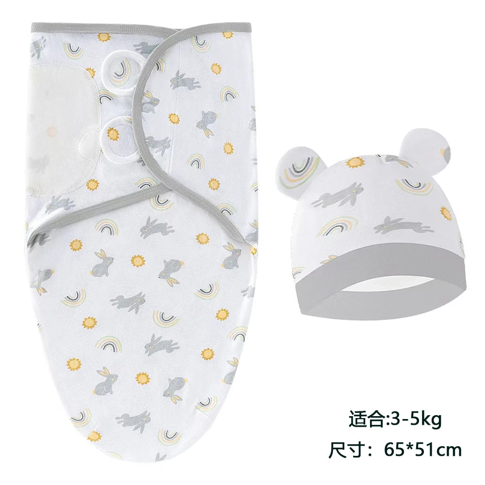 SnuggleBunny™ Baby Swaddle & Hat Set