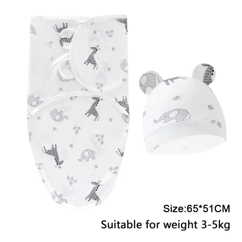 SnuggleBunny™ Baby Swaddle & Hat Set