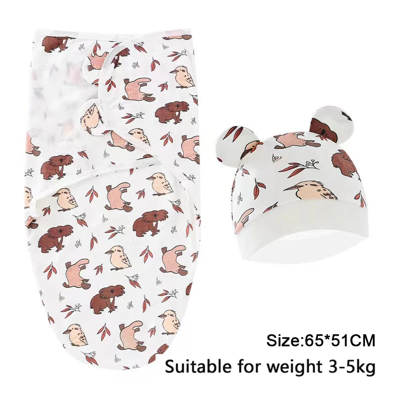 SnuggleBunny™ Baby Swaddle & Hat Set