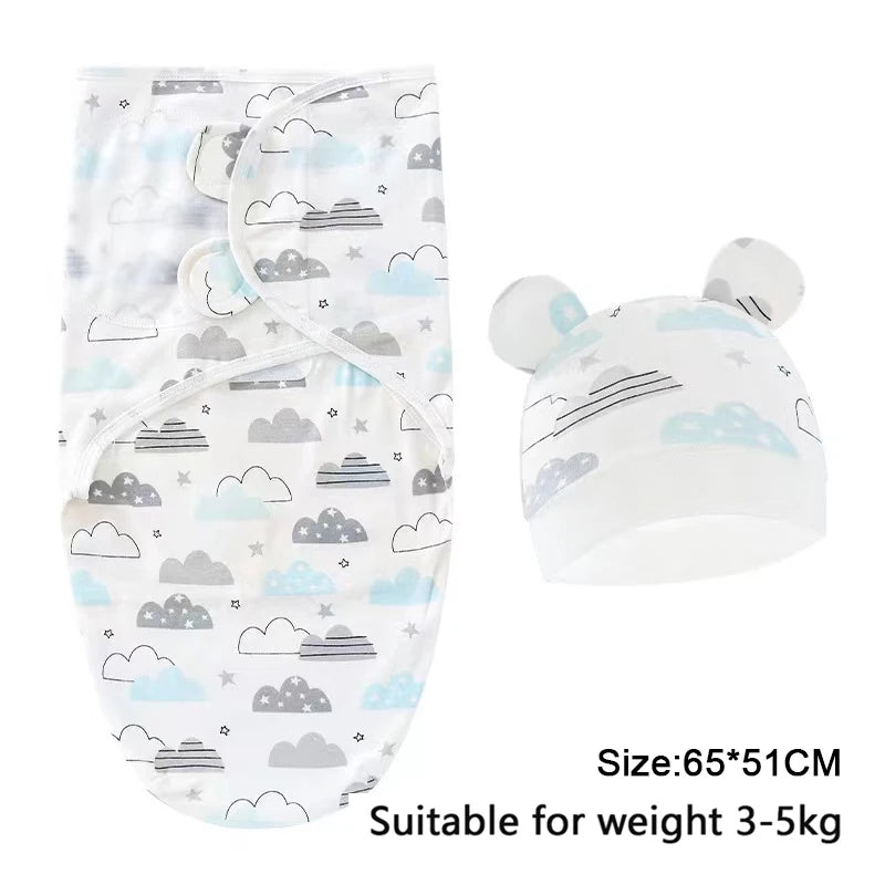SnuggleBunny™ Baby Swaddle & Hat Set