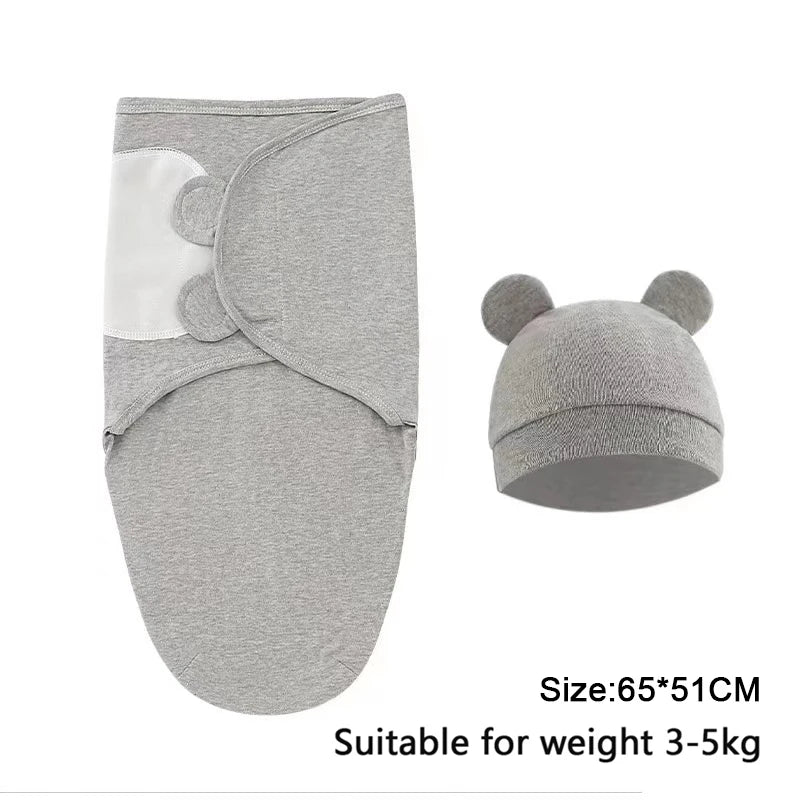 SnuggleBunny™ Baby Swaddle & Hat Set