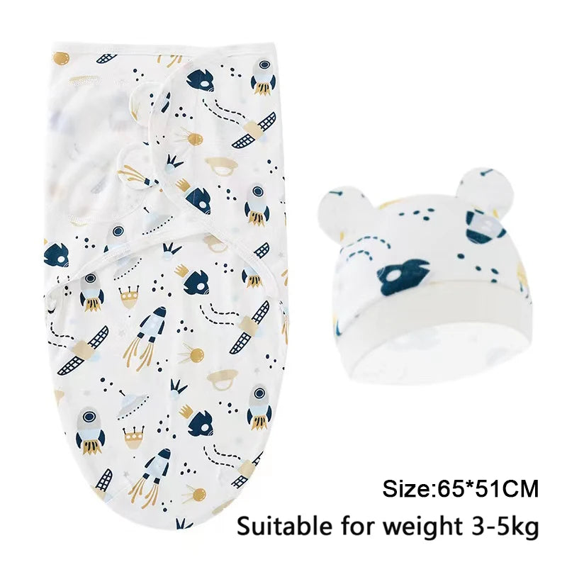 SnuggleBunny™ Baby Swaddle & Hat Set