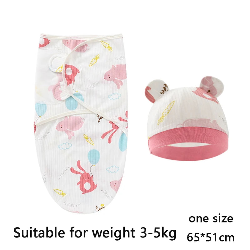 SnuggleBunny™ Baby Swaddle & Hat Set