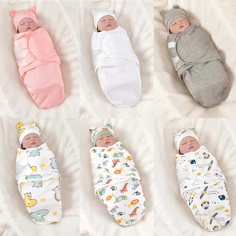 SnuggleBunny™ Baby Swaddle & Hat Set